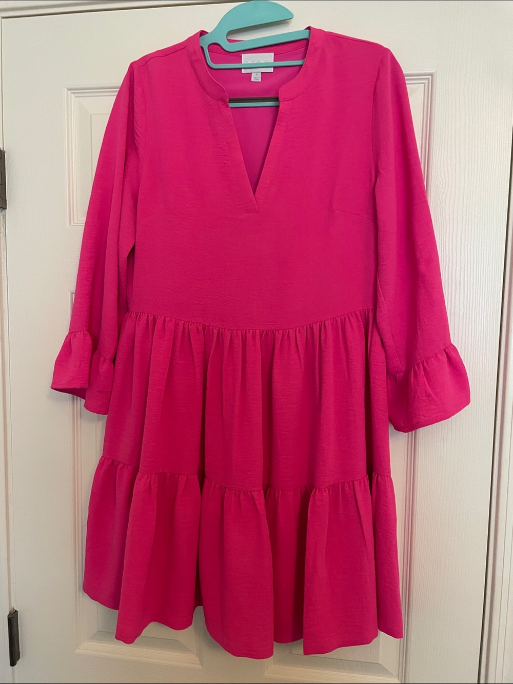 Sugarlips neon pink tiered mini dress